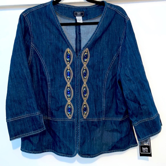 Jeweled Jean Jacket - stretchy! - Picture 1 of 8